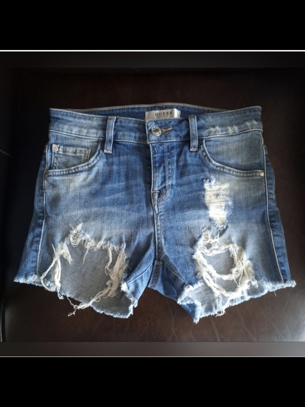 50%off🎊GUESS Blue Denim Ripped Jeans Shorts